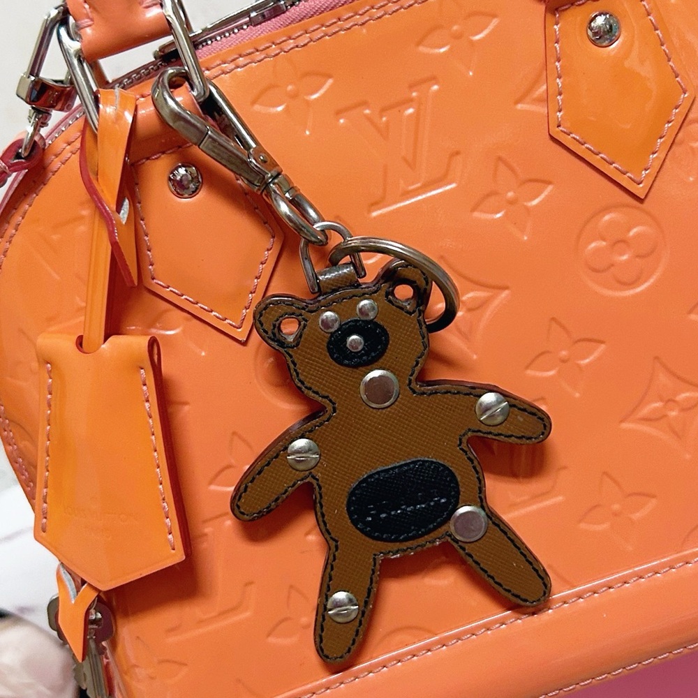 Authentic Prada Brown Bear Saffiano Trick Bag Charm - Picture 1 of 13